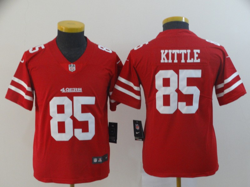 Youth San Francisco 49ers 85 Kittle Red Nike Vapor Untouchable Limited Player NFL Jerseys